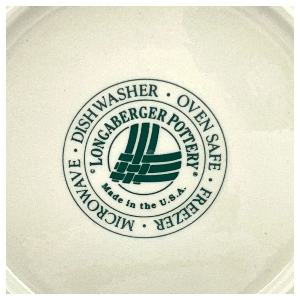 Longaberger Woven Traditions Luncheon Plate 9 Inch Heritage Green Stoneware USA